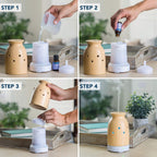 Airome Raccoon Medium Kid/Youth/Nursery Glass Essential Oil Diffuser|100 mL Humidifying Ultrasonic Aromatherapy Diffuser 8 Color