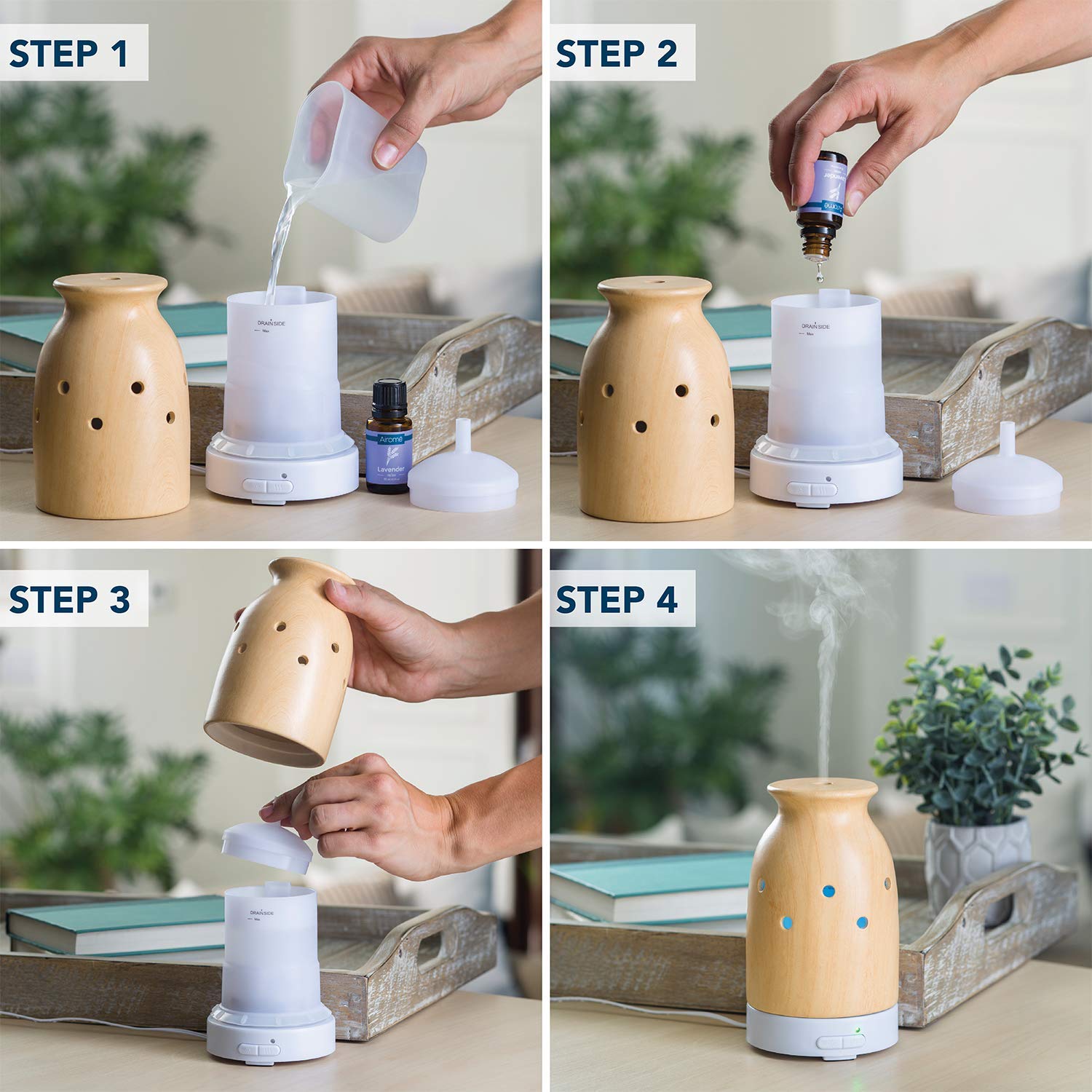 Airome Raccoon Medium Kid/Youth/Nursery Glass Essential Oil Diffuser|100 mL Humidifying Ultrasonic Aromatherapy Diffuser 8 Color