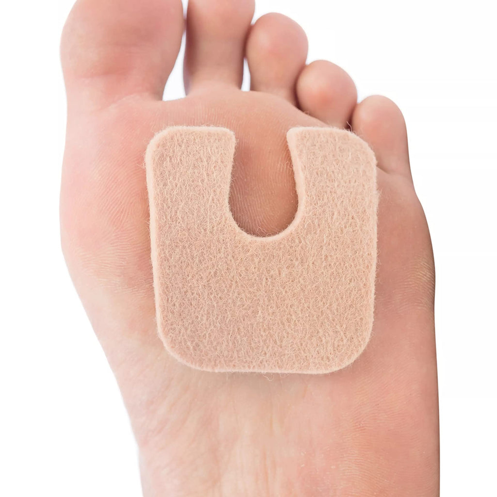 ZenToes U-Shaped Felt Callus Pads | Protect Calluses from Rubbing on Shoes | Reduce Foot and Heel Pain | Pack of 24 | 1/8    Sel
