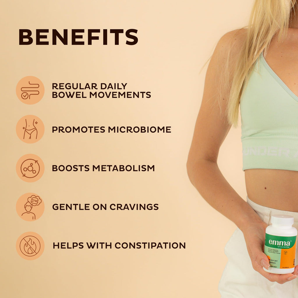 Emma Gut Health - 4 Pack - Gas and Bloating Relief, Constipation, Leaky Gut Repair - Gut Cleanse & Restore Digestion - Regulate