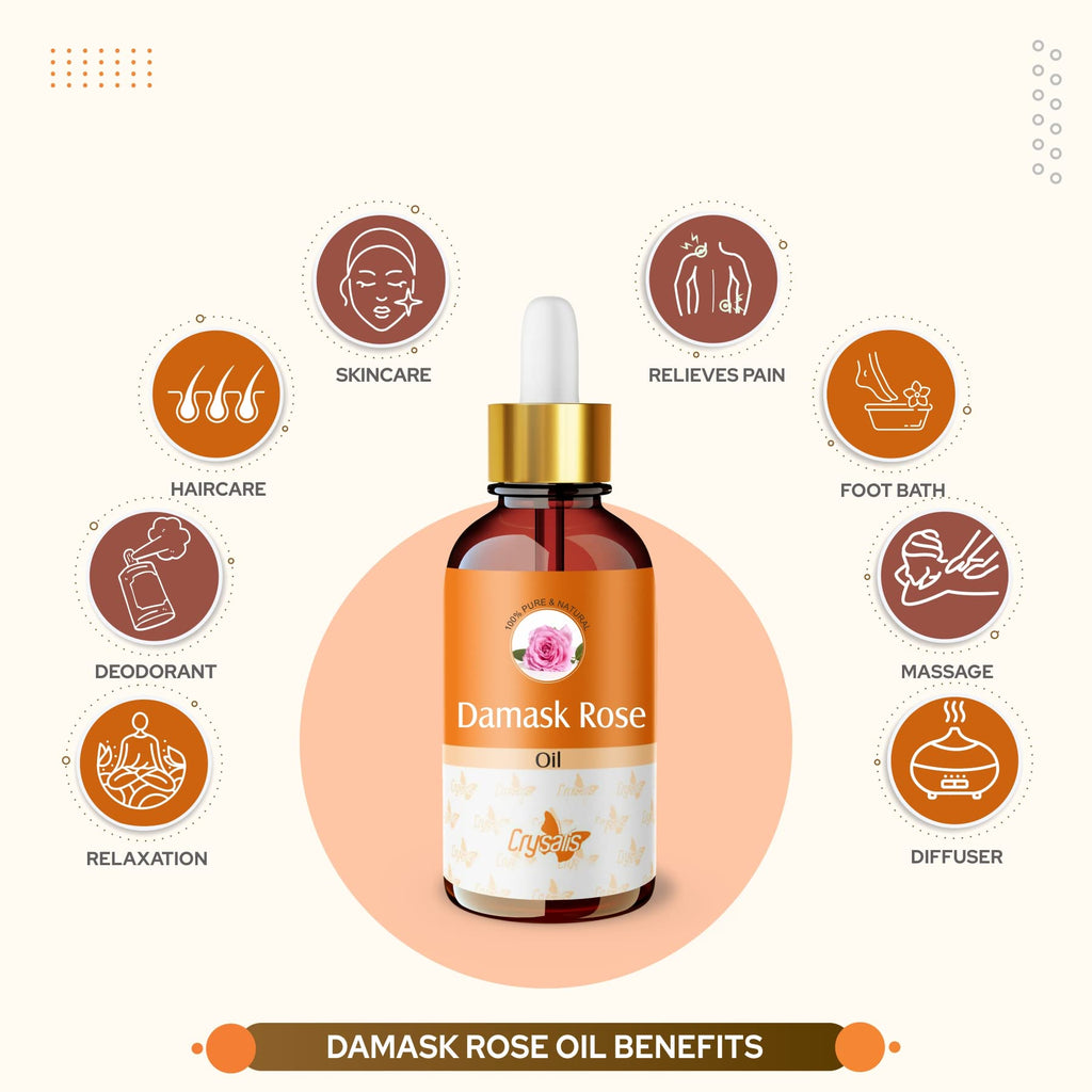 Crysalis Damask Rose (Rosa    damascena) Oil - 0.51 Fl Oz (15ml)