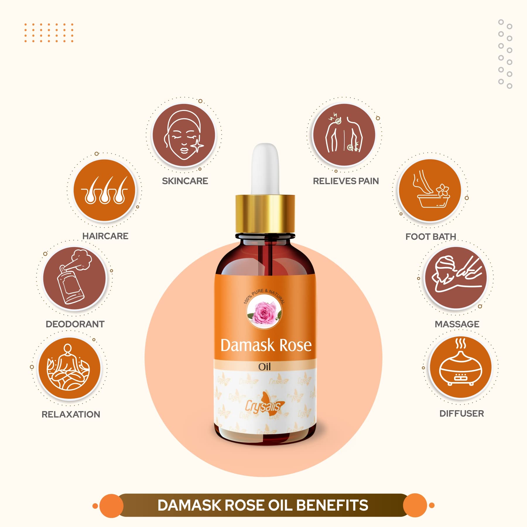 Crysalis Damask Rose (Rosa    damascena) Oil - 0.51 Fl Oz (15ml)