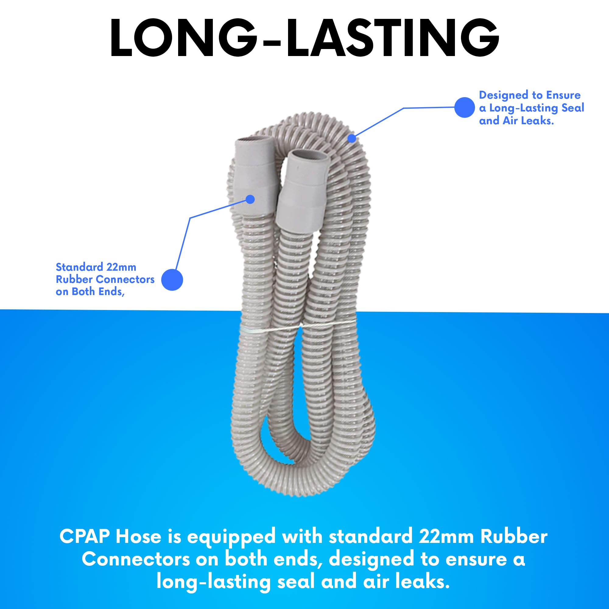 BISTRAS Made in USA- Universal CPAP Tubing 10 foot Compatible with All Major CPAP, BiPAP and Most Machines