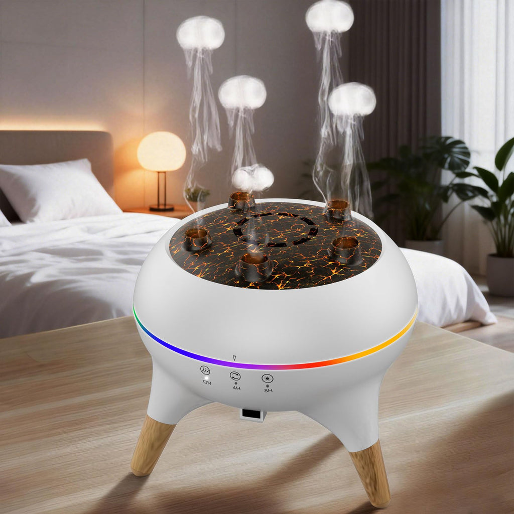 Morbou Essential Oil Diffuser Jellyfish Mist Dancing with Music Aromatherapy, 7 Colorful Lights Hotel Collection Diffuser Oils S