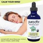 PURA DOR Organic Ylang Ylang Essential Oil (4oz with Glass Dropper) 100% Pure & Natural Therapeutic Grade for Hair, Body, Skin,