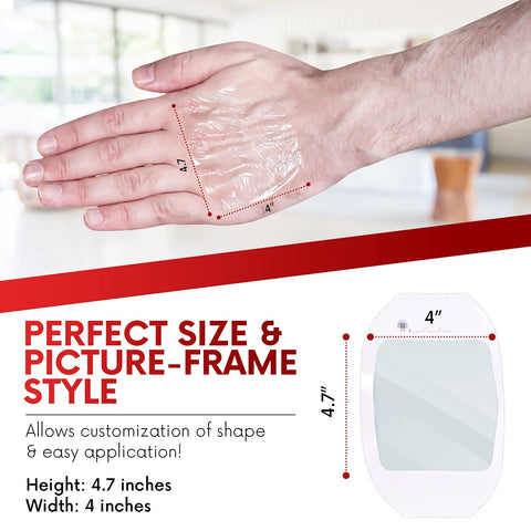 Transparent Film Dressing, 4'' x 4 3/4'' Box of 50 - Waterproof Wound Bandage Adhesive Patches, Post Surgical Shower or IV Shiel