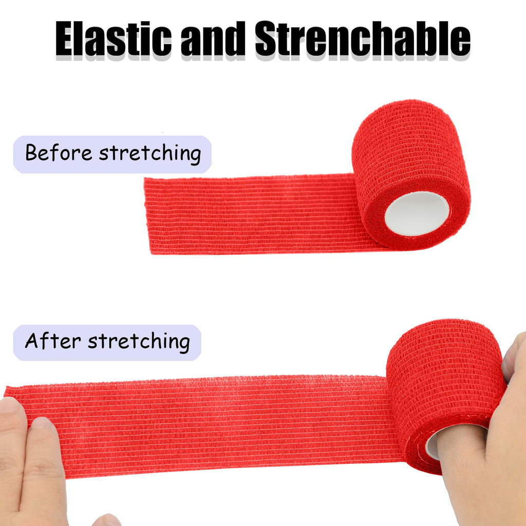 Twavang 6 Pack 2 Inches Self Adhesive Bandage Wrap Breathable Cohesive Bandage Elastic Tape for Pets, Athletic, Sports, Wrist, K