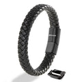 SERASAR Mens Brown Bracelets 23cm Bracelet Men Gift Box Genuine Leather Cowhide Braided Magnetic Clasp Multi Layer Wrap Rope Man