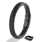 SERASAR Mens Brown Bracelets 23cm Bracelet Men Gift Box Genuine Leather Cowhide Braided Magnetic Clasp Multi Layer Wrap Rope Man