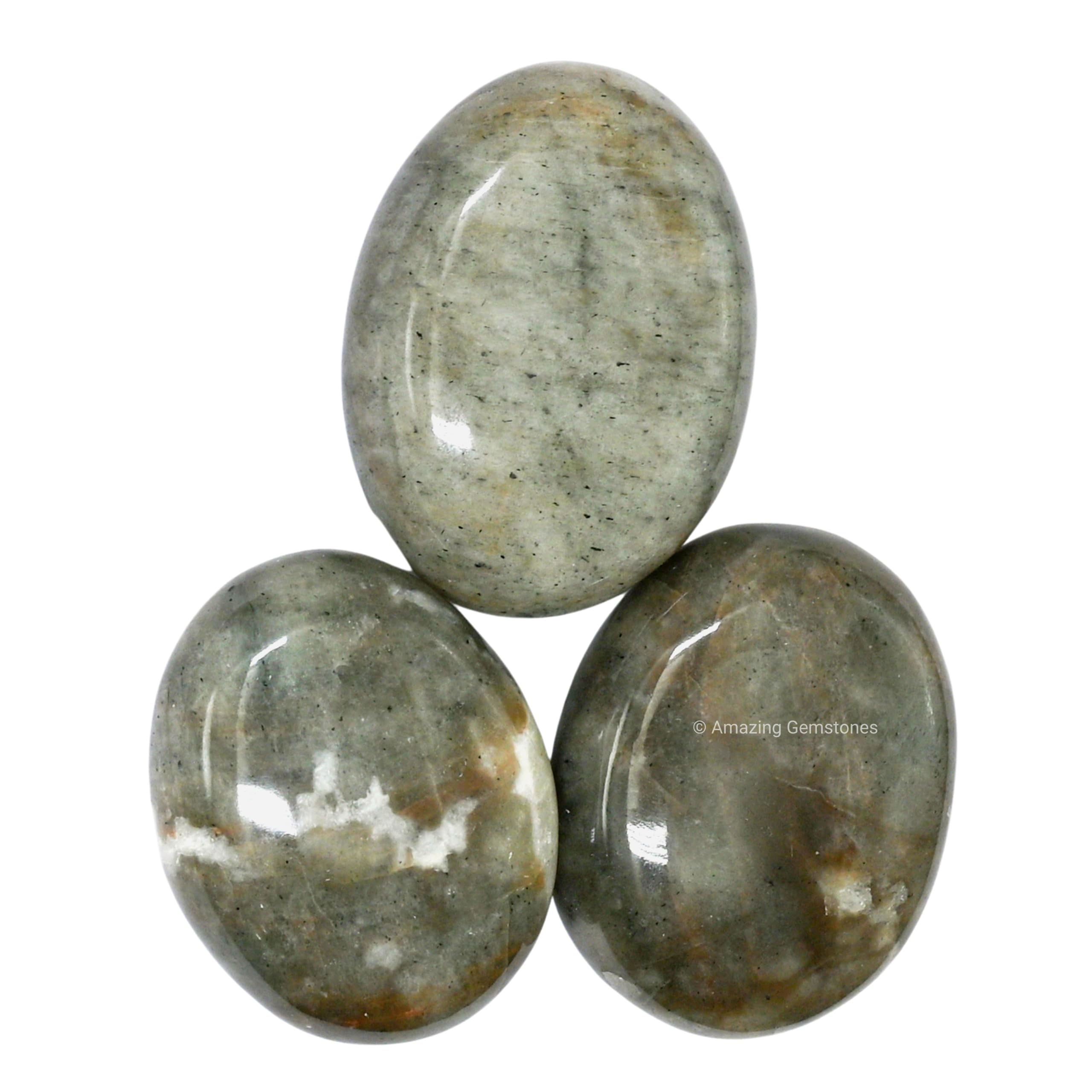 Chrysoberyl Cats Eye Crystals and Healing Stones - Large Palm Stone Crystals Piedra - Crystal for Good Luck, Positive Energy, Me