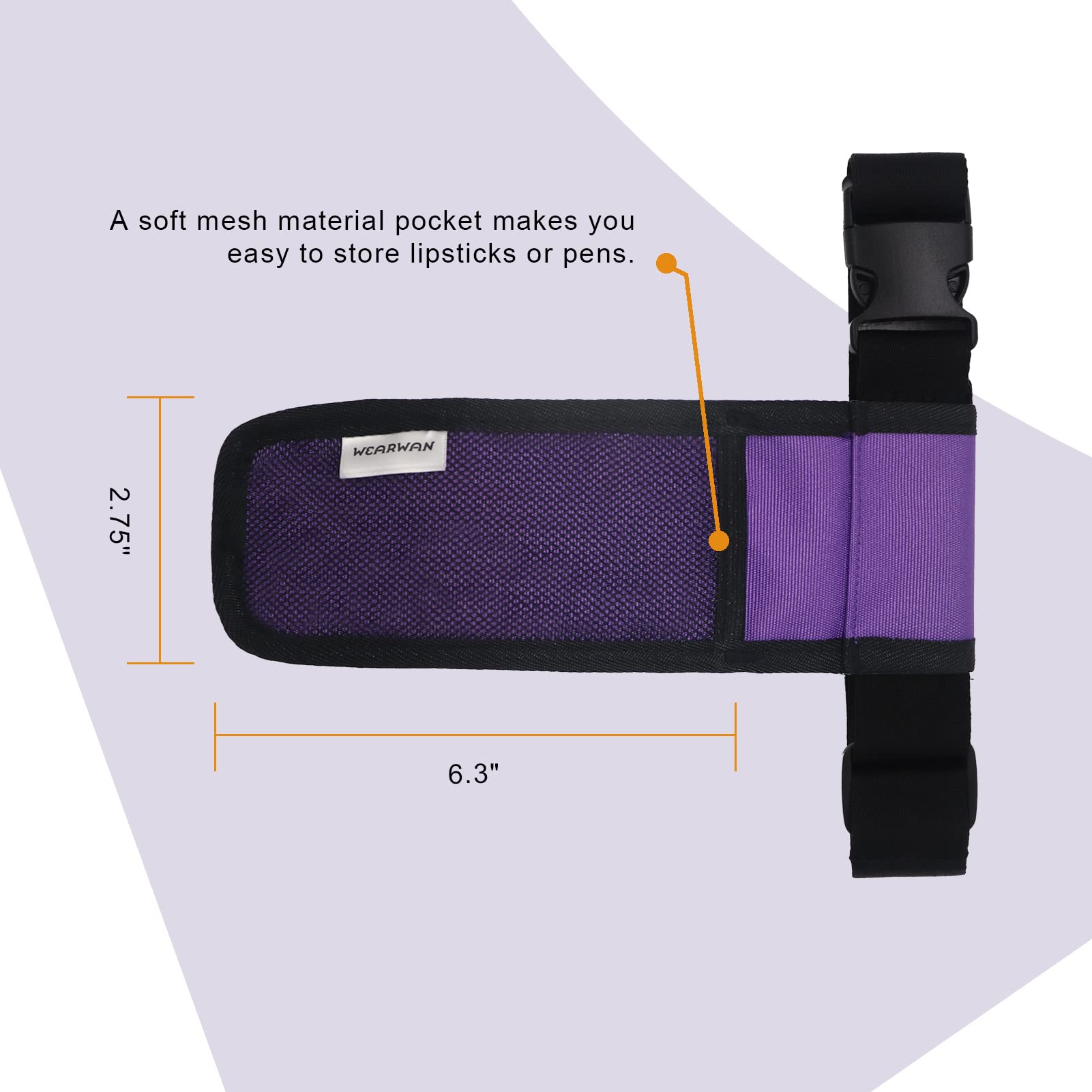WEARWAN Massage Oil Holster, Adjustable and Durable Massage Holster, Bag only, Bottle not Included (1B-Purple)