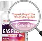 HealthA2Z Gas Relief Simethicone | 180 MG | Relieves from Stomach Discomfort and Gas | Anti Flatulence | Relieves Gas Fast (120
