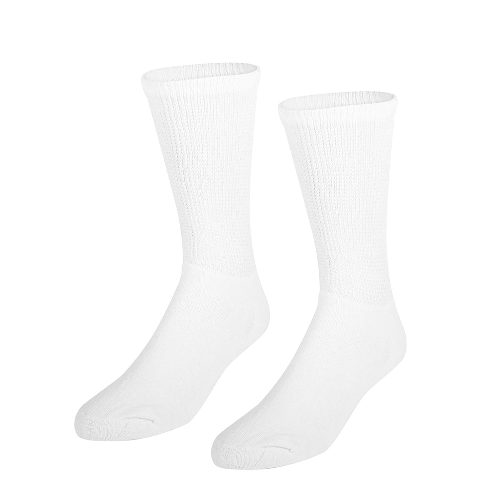 NuVein Diabetic Socks Sensitive Foot Comfort Loose Knit, White, Medium
