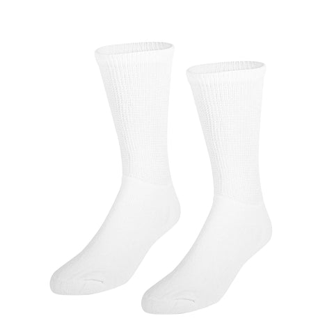 NuVein Diabetic Socks Sensitive Foot Comfort Loose Knit, White, Medium