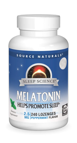 Source Naturals Melatonin, Sleep Supplement, 2.5 mg - 240 Peppermint Flavored Lozenges