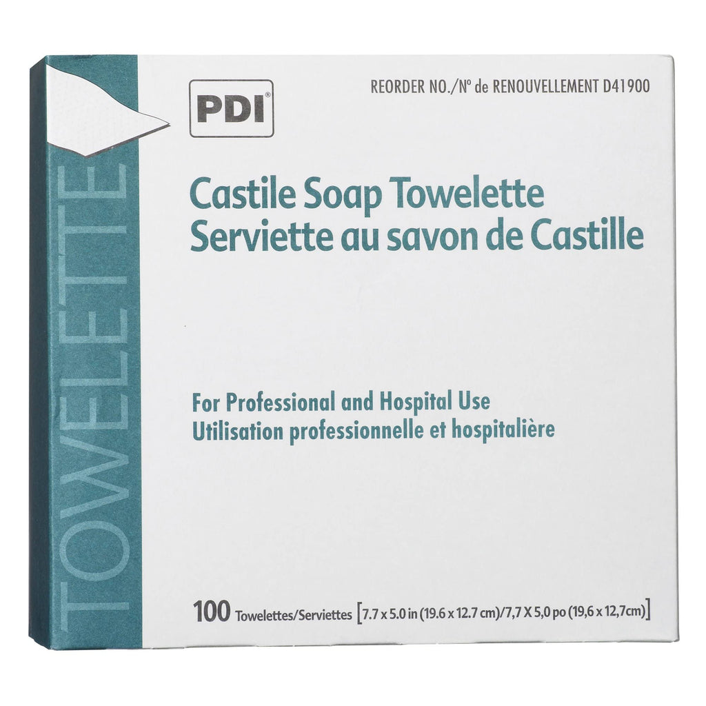 PDI Healthcare D41900 Castile Soap Wipe with Coconut Oil, Premoistened Facial Cleansing Towelette for Travel, 5 in x 7.7 in Size