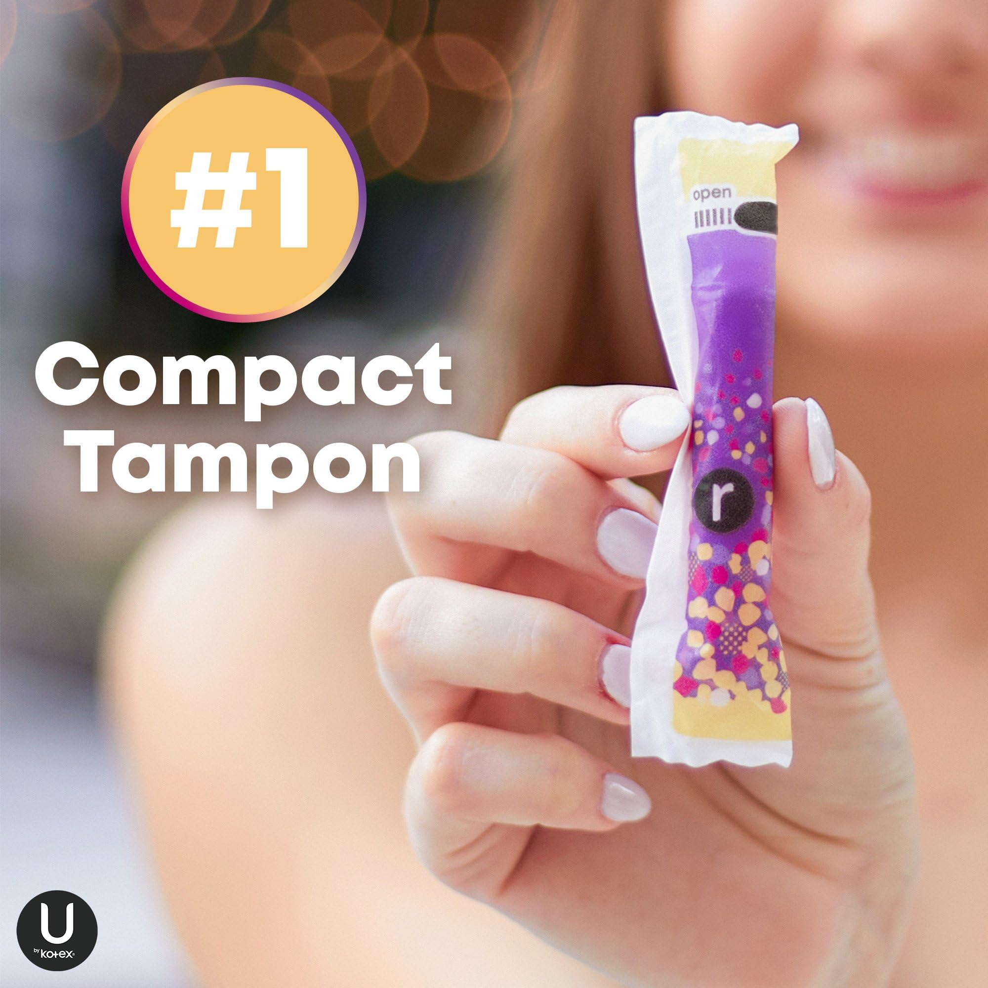 U by Kotex Click Compact Tampons, Regular Absorbency, Unscented, 192 Count (6 Packs of 32) (Packaging May Vary)
