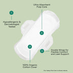 The Honey Pot Company - Panty Liners for Women - Non-Herbal Heavy Liners w/Wings - Organic Cotton Cover & Ultra-Absorbent Core -