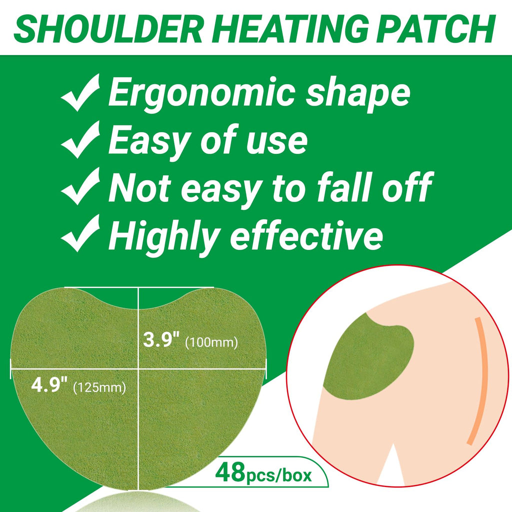 ishancare Shoulder Patches, 48 Count Warming Herbal Plaster Maximum Strength Heat Patches, 8 Hours Deep Heating Extra Strength J