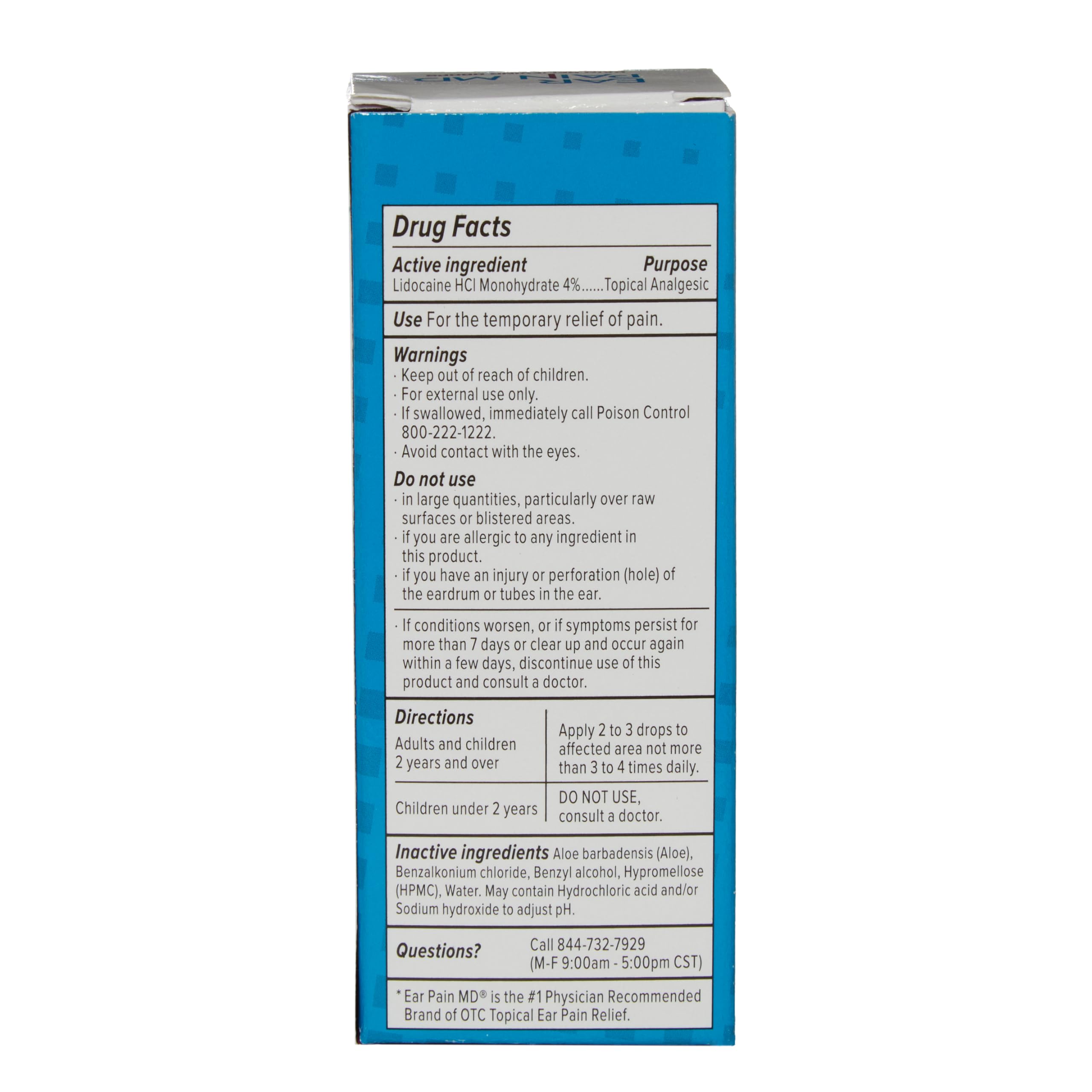 eosera Ear Pain MD - Pain Relieving Drops with 4% Lidocaine 12.5mL | Ear Ache Pain Relief | Doctor Recommended | Fast-Acting | T
