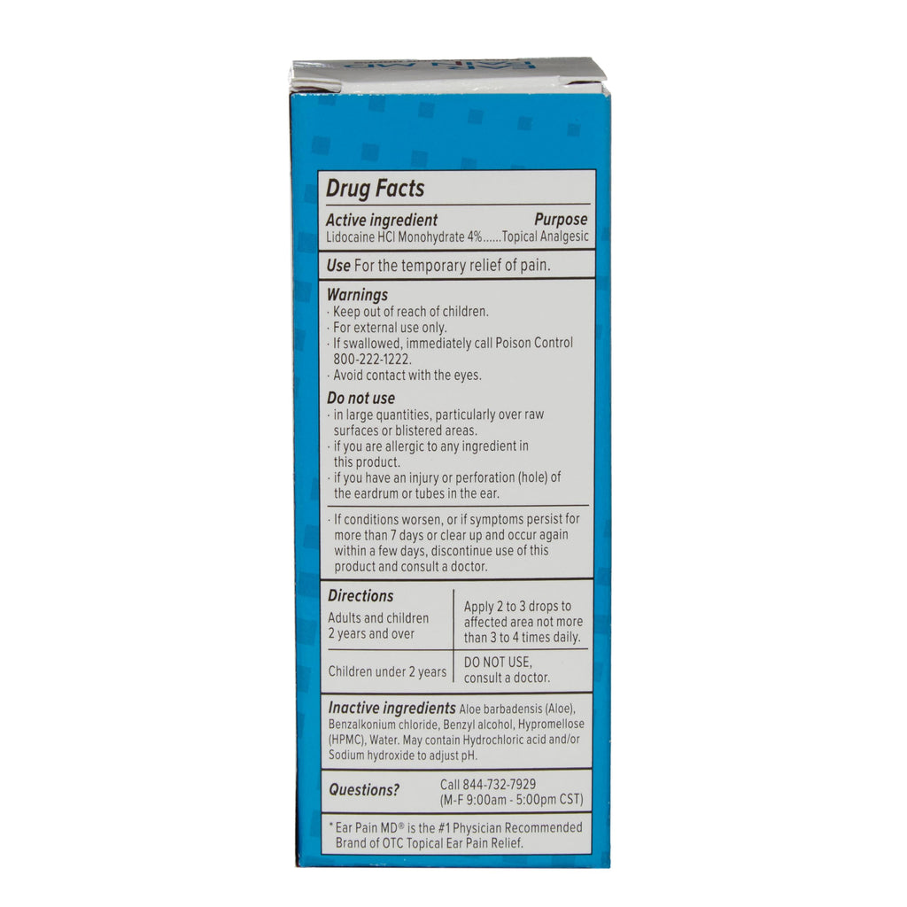 eosera Ear Pain MD - Pain Relieving Drops with 4% Lidocaine 12.5mL | Ear Ache Pain Relief | Doctor Recommended | Fast-Acting | T