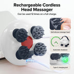 IOOKNA Scalp Massager, Head Massager Scalp, Tangle Resistant Design, 3 Massage Speed, Portable Head Massager, Hair Massagers wit
