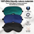 Silk Sleep Mask for Sleeping with Adjustable Strap, Satin Blackout for Men&Women, Comfortable Blindfold Eyeshade for Night Sleep
