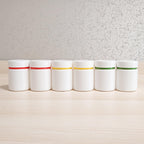 ePizdiz Colorful Empty Plastic Pill Bottle Organizer with Labels Medicine Vitamin Bottle Chemical Containers with Caps,6pcs (100