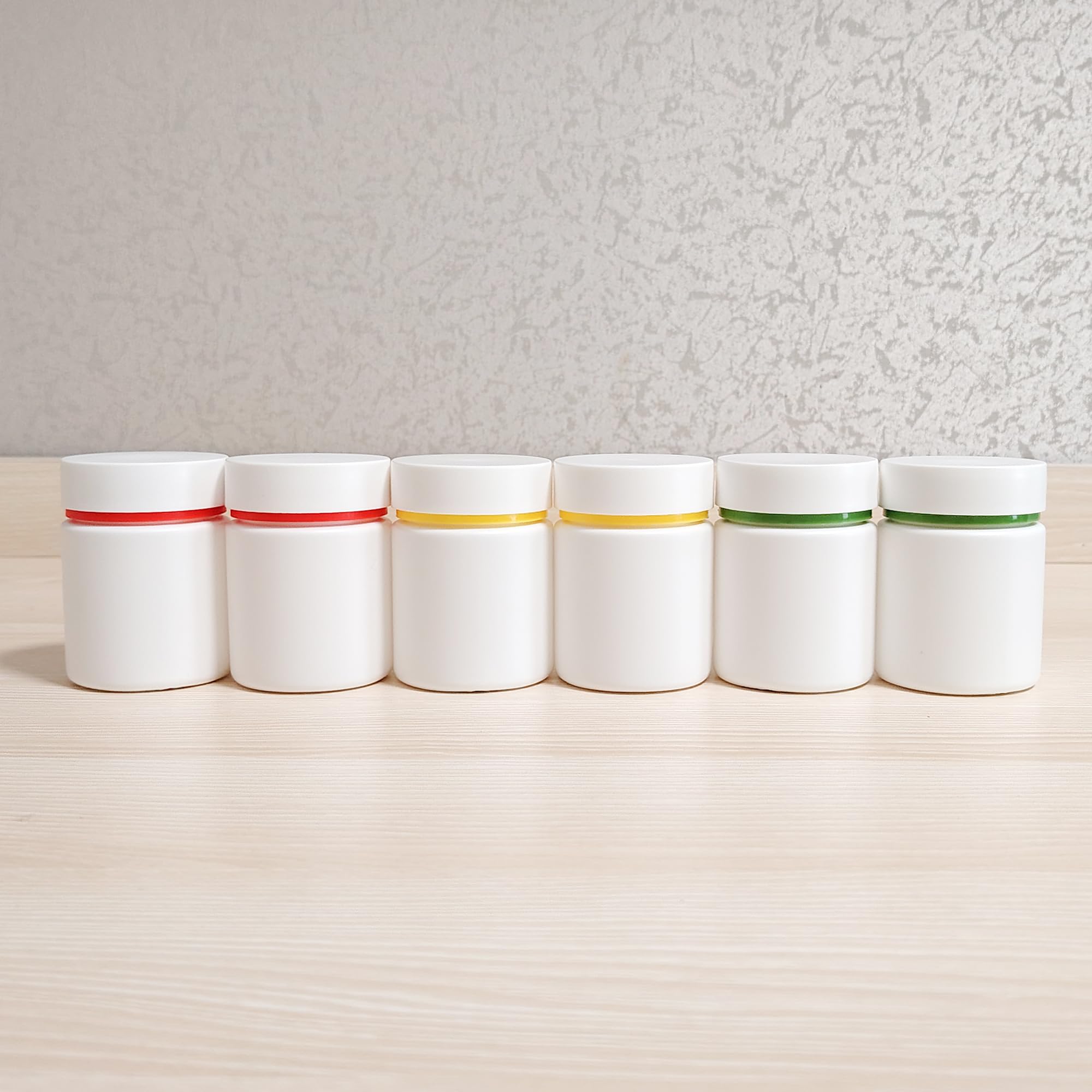 ePizdiz Colorful Empty Plastic Pill Bottle Organizer with Labels Medicine Vitamin Bottle Chemical Containers with Caps,6pcs (100