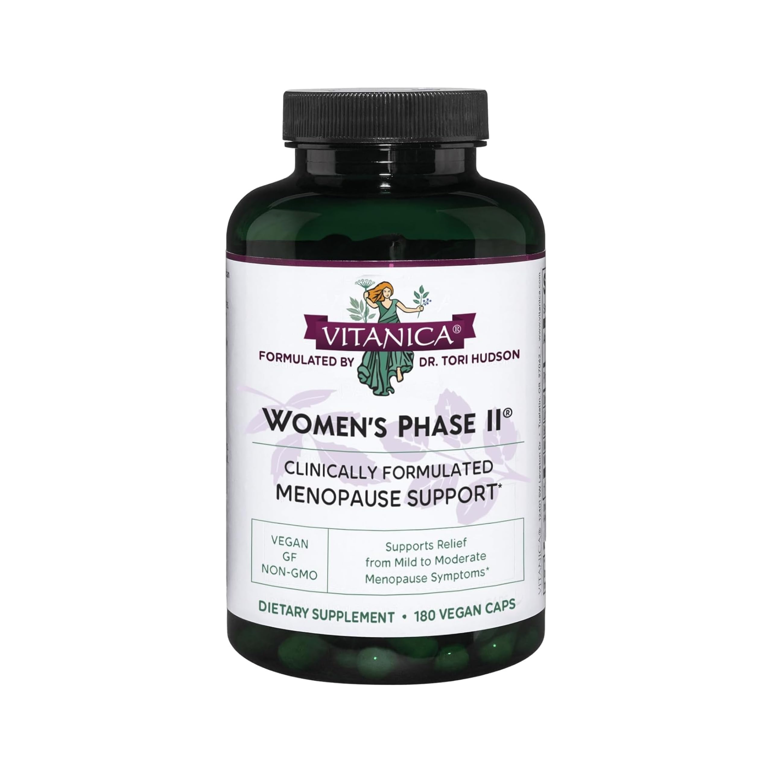 Vitanica Womens Phase II, Menopause Support, Vegan, 180 Capsules