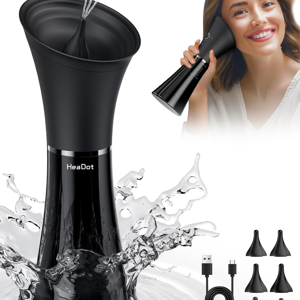 HeaDot Ear Wax Removal with Smart Water Temperature, Water Powered Ear Cleaner with 6 Tips, Safe and Effective Ear Wax Removal K
