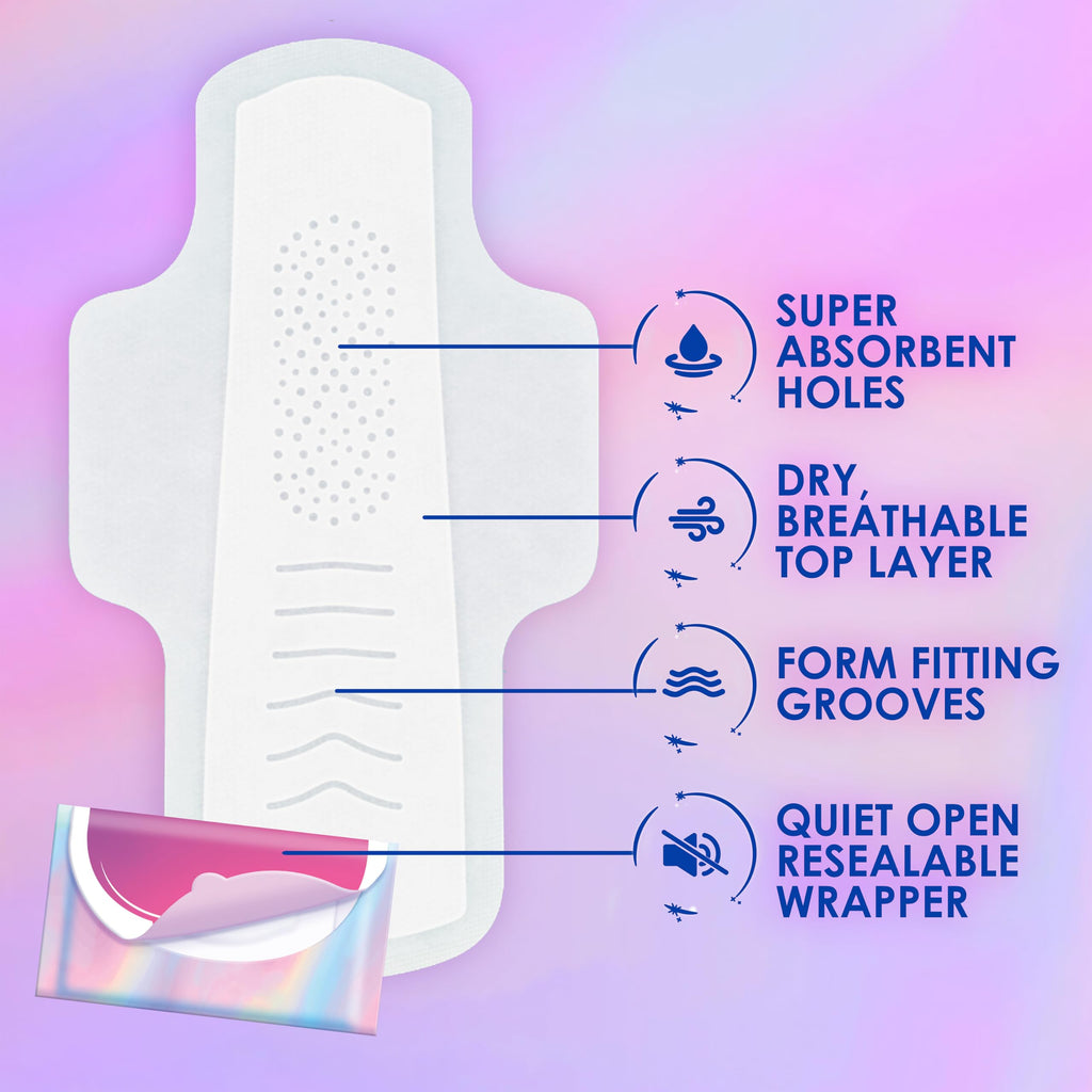 Always Pocket Feminine Pads for Women with FlexFoam, Size 2, Heavy Flow, with Wings, Unscented, 60 Count