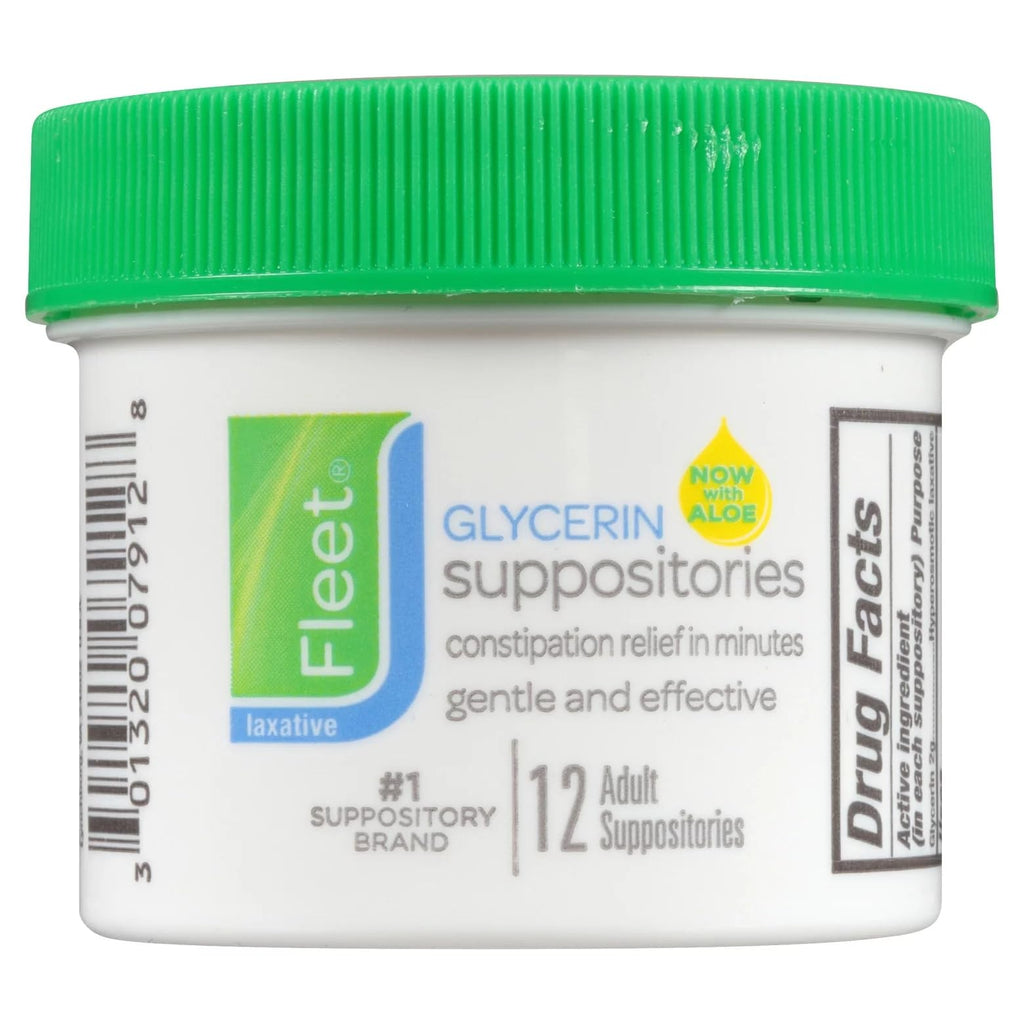 Fleet Glycerin Suppositories Adult 12 Each (Pack of 4)