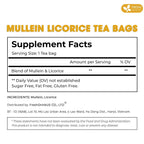Premium Mullein Licorice Tea Bags. 100% Natural, Blend of Mullein Leaves, and Licorice Root.