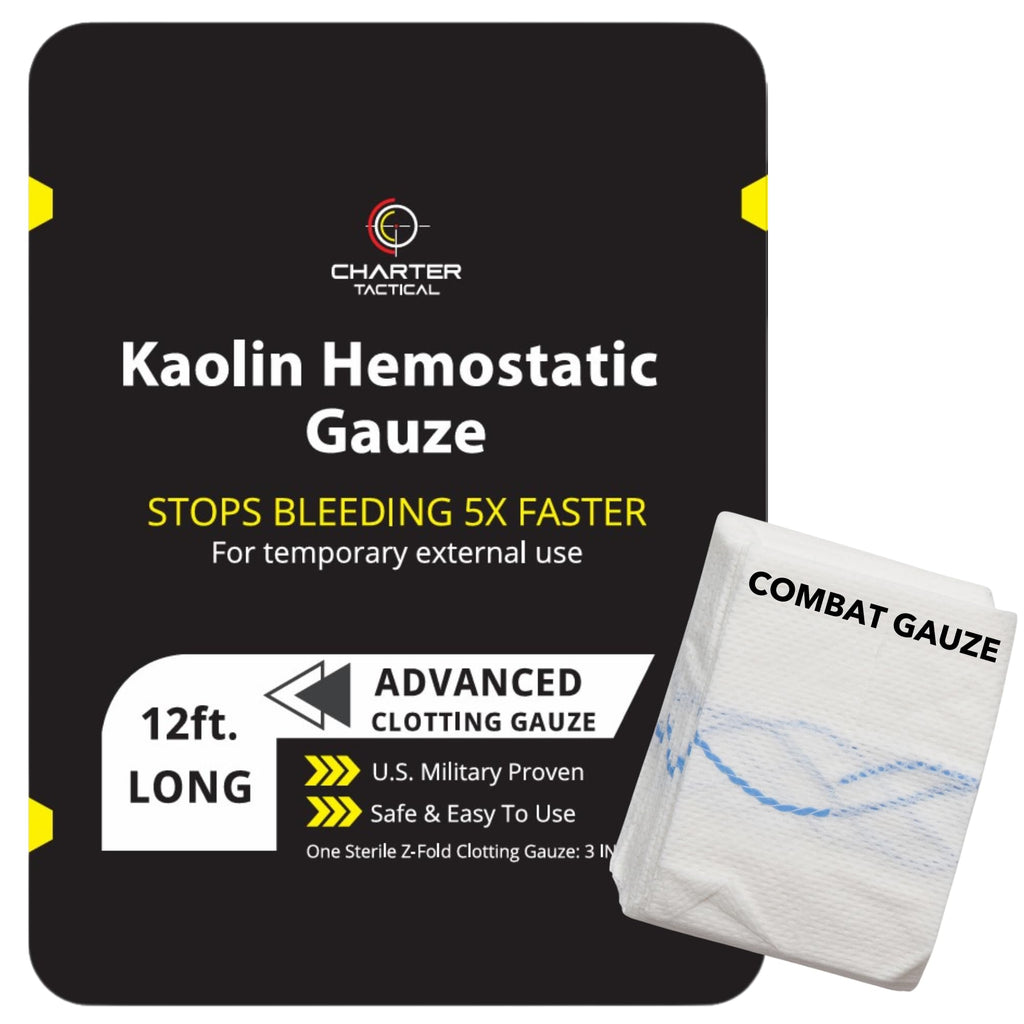 First Aid Advanced Quick Clotting Combat Gauze - Flexible Hemostatic - Stop The Bleed kit Faster Wound Packing Gauze with Quick 