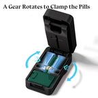 HyJeryty Adjustable Gear-Driven Pill Cutter & Splitter - Precision 1/2 & 1/4 Tablet Crusher for Small and Tiny Pills, Vitamins w