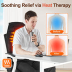 comrelax Massage Seat Cushion with Heat, Cooling Back Massager for Chair, Chair Massager for Full Body Massage, Deep Tissue Vibr
