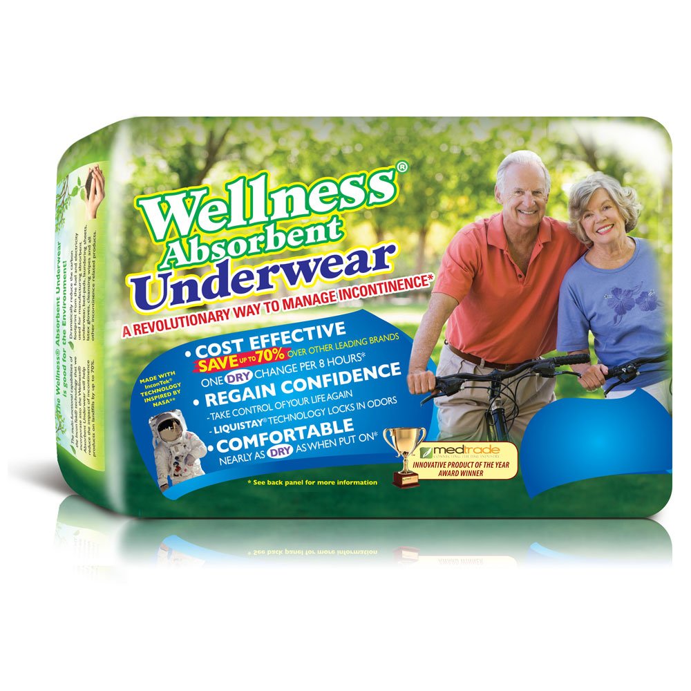 Unique Wellness-Absorbent Underwear (Pull-Ups) Size XX-Large (60-80 Waist) 10 Count