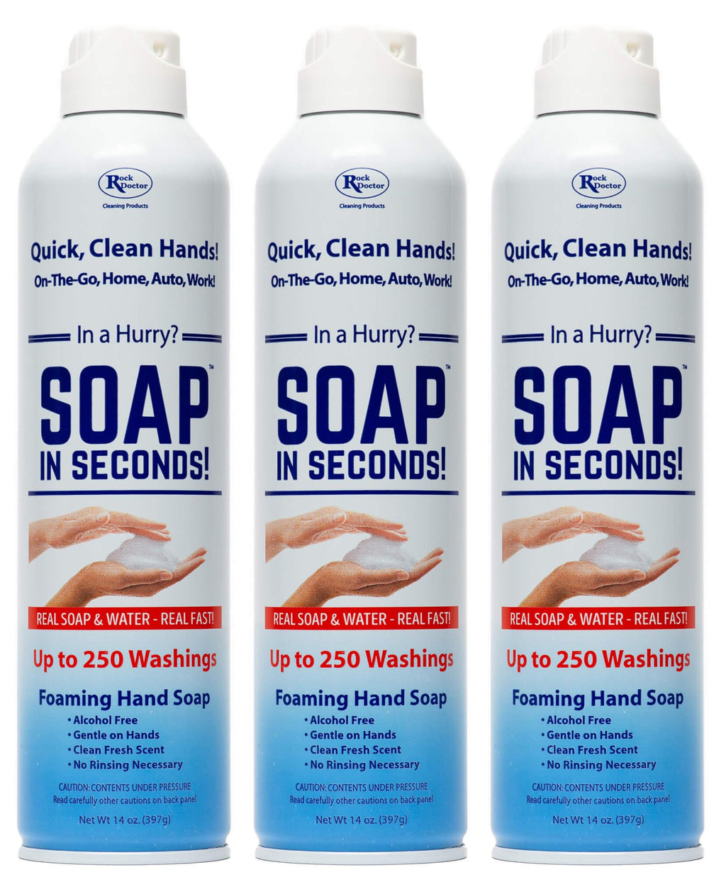 Rock Doctor Foaming Hand Soap In Seconds, 3 Pack, Spray Bottle Dispenser, Fresh Scent, No Rinse Alcohol Free Sanitizer, Gentle o