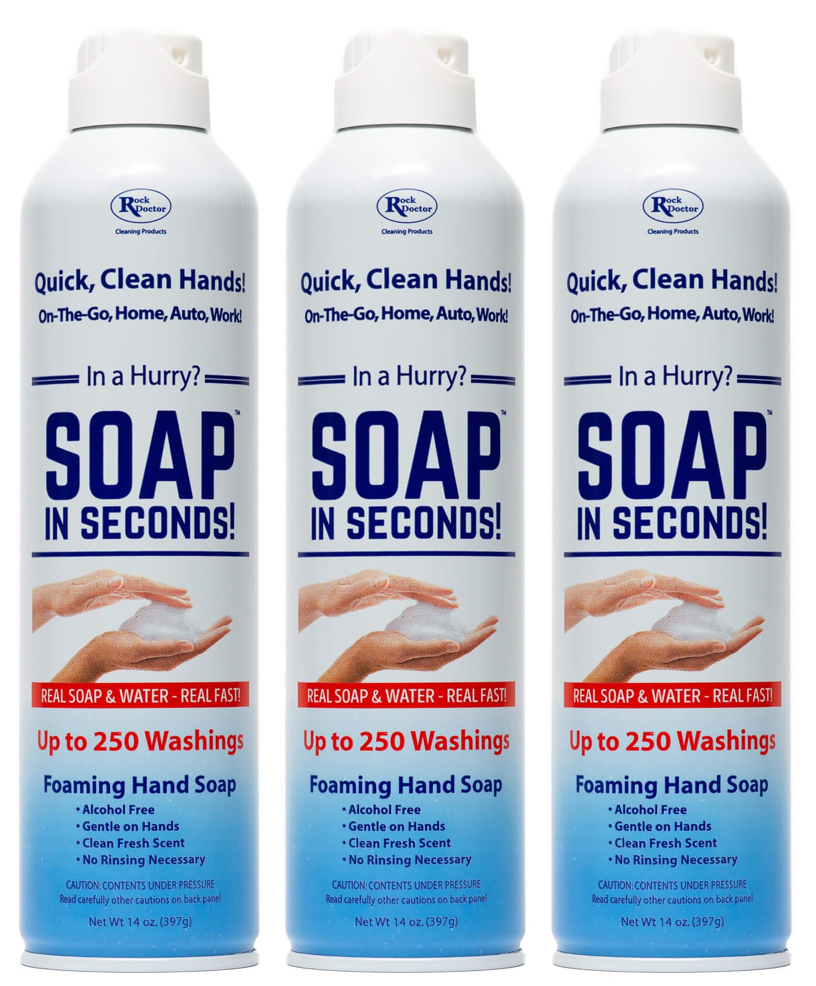 Rock Doctor Foaming Hand Soap In Seconds, 3 Pack, Spray Bottle Dispenser, Fresh Scent, No Rinse Alcohol Free Sanitizer, Gentle o