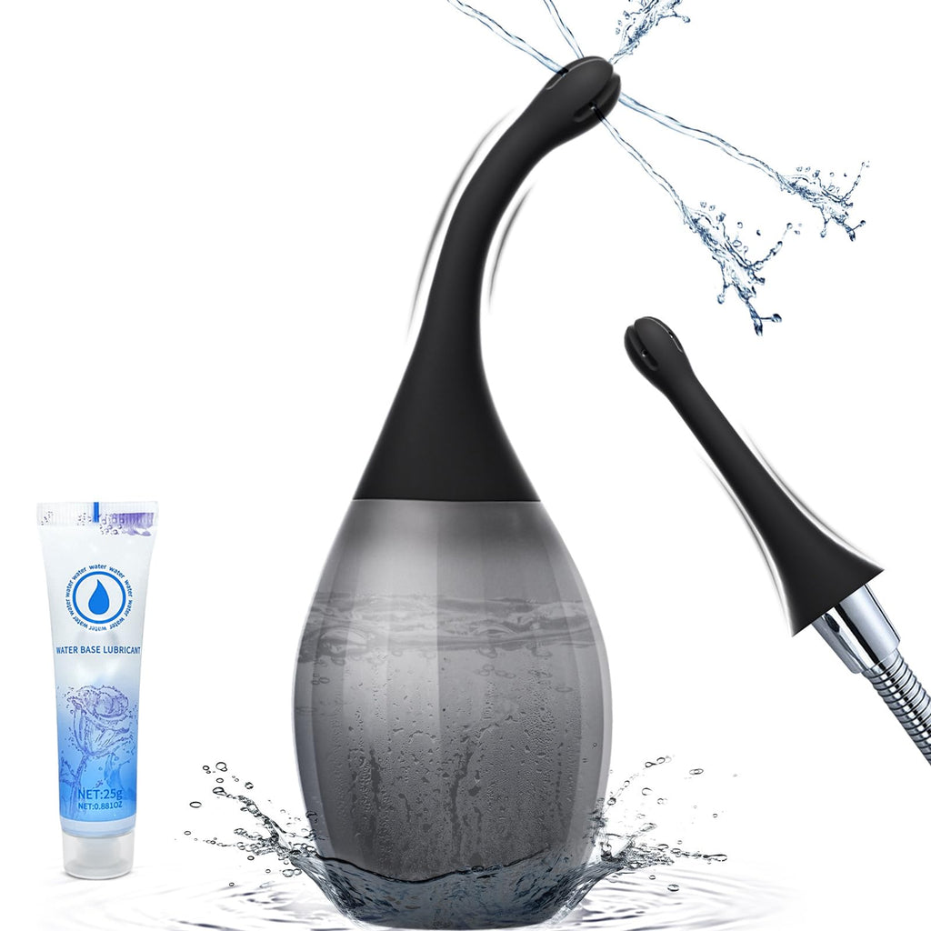 Enemas Anal Douches for Men Women - Anti Backflow Enema Bulb with Shapeable Silicone Tube for Men Women Colon Cleanse, Feminine 