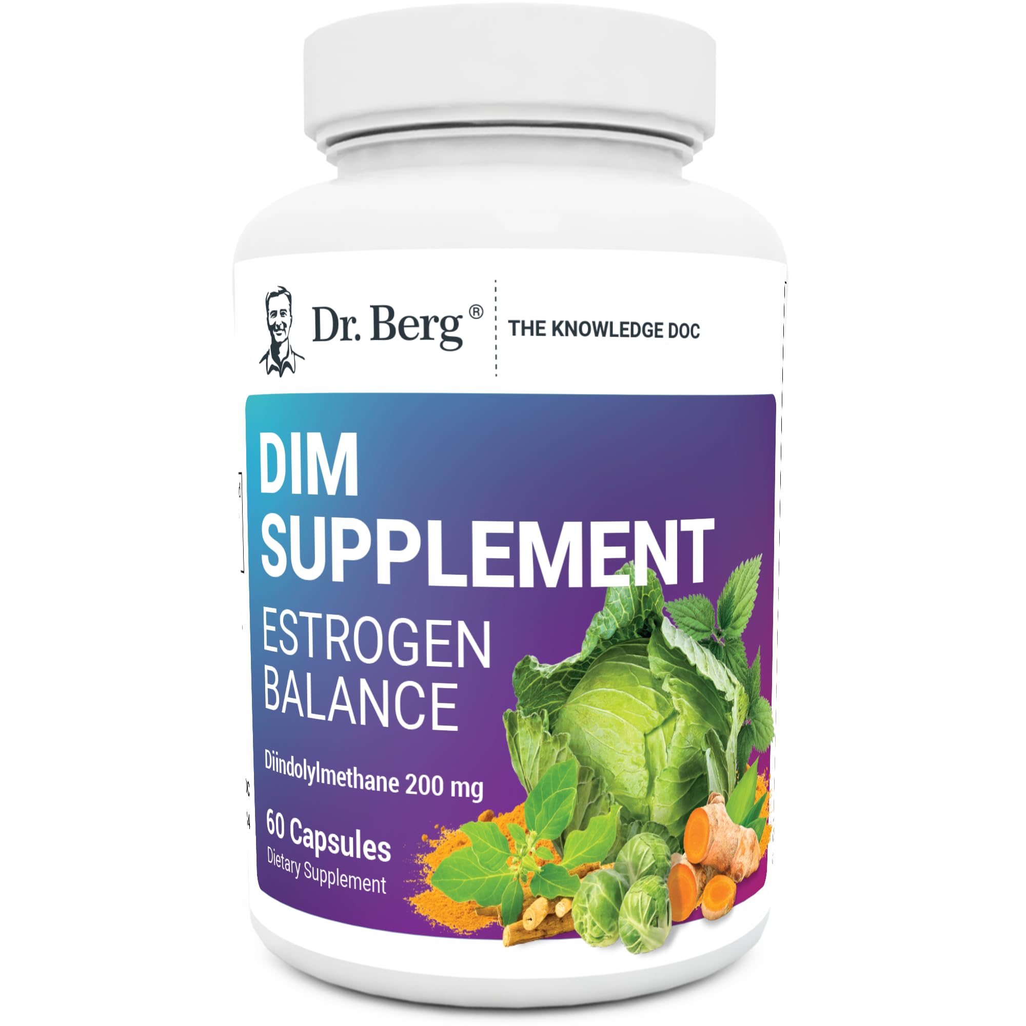 Dr. Berg DIM Supplement Estrogen Balance - Original Estrogen Supplement for Women with Diindolylmethane for Menstrual Symptoms &