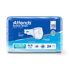 Attends Stretch Adult Disposable Briefs, Medium/Regular, 31-52 Waist with Tab Closure, Ultimate Absorbency with Dry-Lock Contain