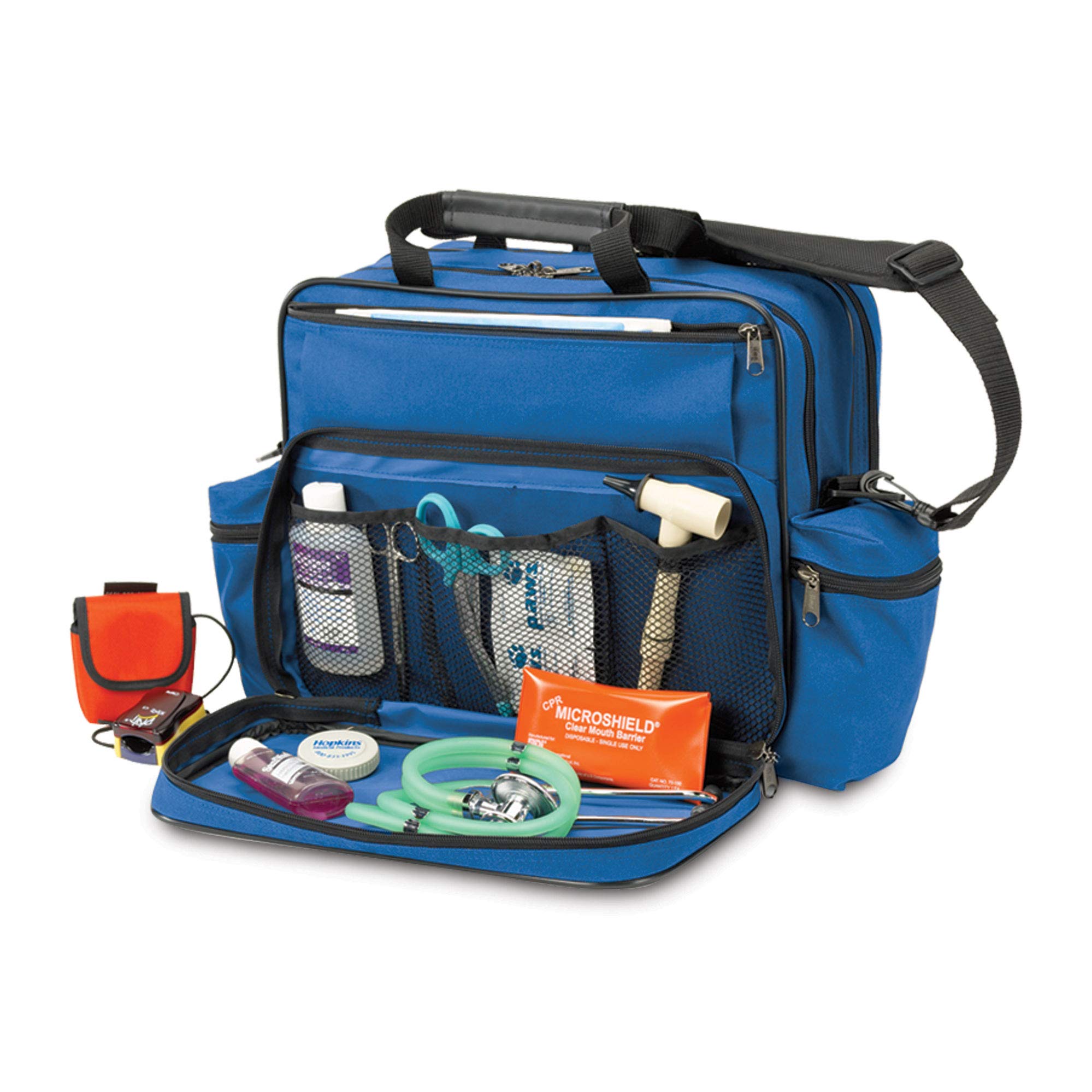 Hopkins Medical Products Home Health Shoulder Bag, 600D Waterproof Exterior, Large Storage Compartments, Removable Adjustable Sh