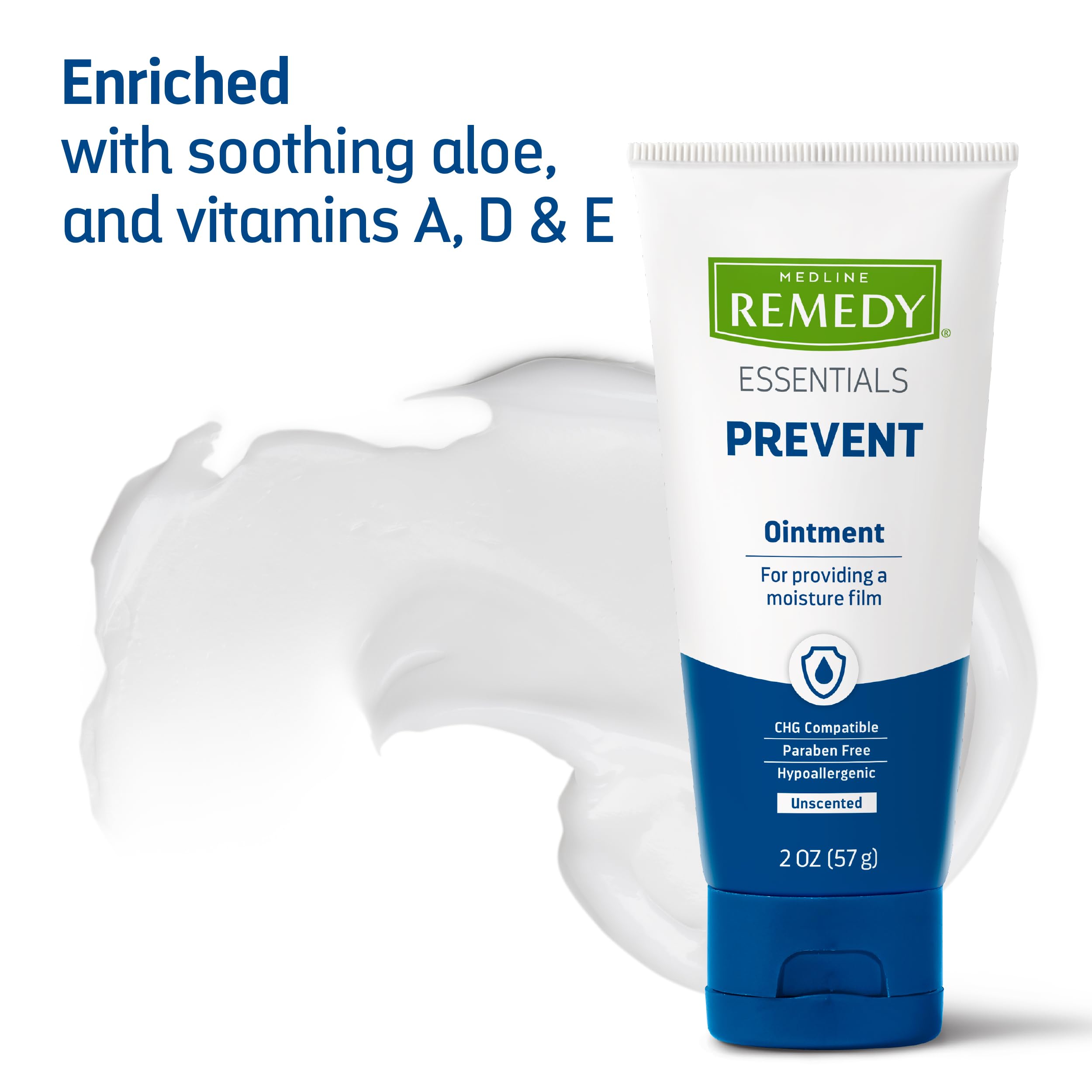 Medline Remedy Essentials Ointment (2 oz Tube), 12 Count, Unscented, Moisturizing Breathable Film, Aloe, Vitamins A, D & E, Soot