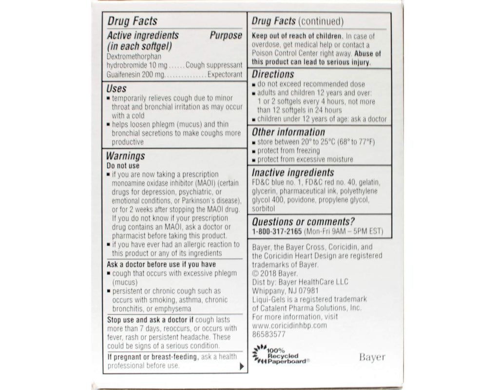 Coricidin HBP Chest Congestion & Cough Liquid Soft Gels, 20 ct
