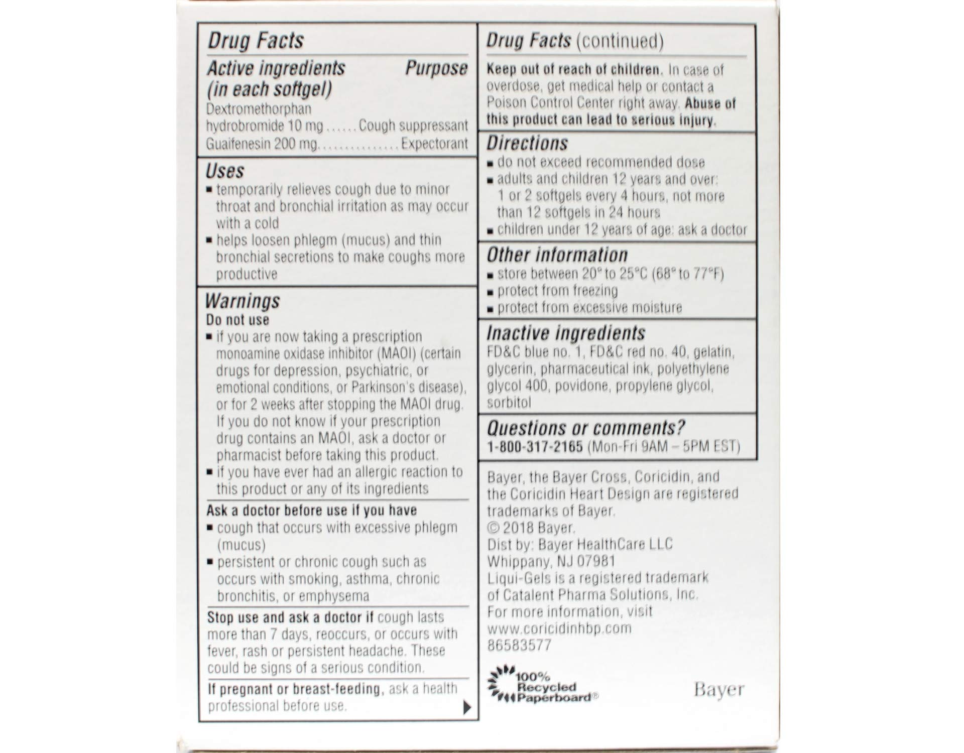 Coricidin HBP Chest Congestion & Cough Liquid Soft Gels, 20 ct