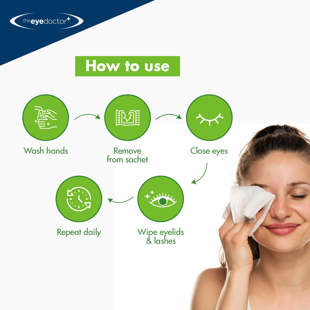 The Eye Doctor Tea Tree Oil Eyelid Wipes - 40 x Single Use Eye Cleaning Wipes for Daily Lid Care - Individual Preservative Free