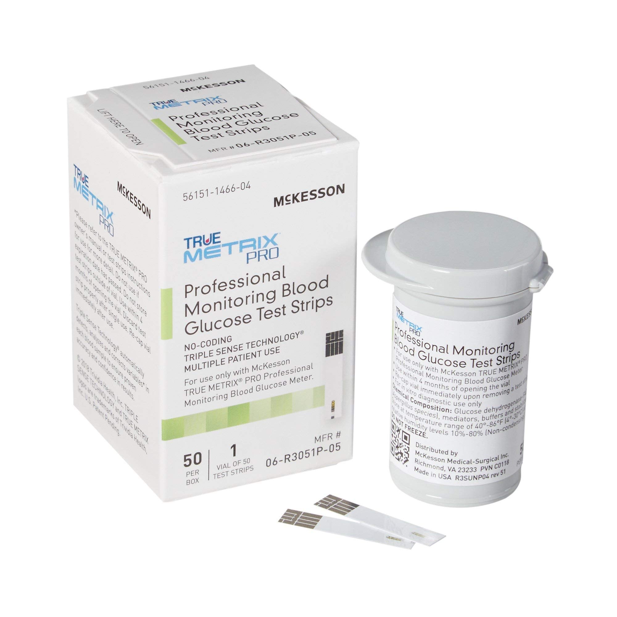 McKesson True METRIX Blood Glucose Test Strips for Diabetes [50 Strips] Professional Monitoring System, Multiple Patient Use