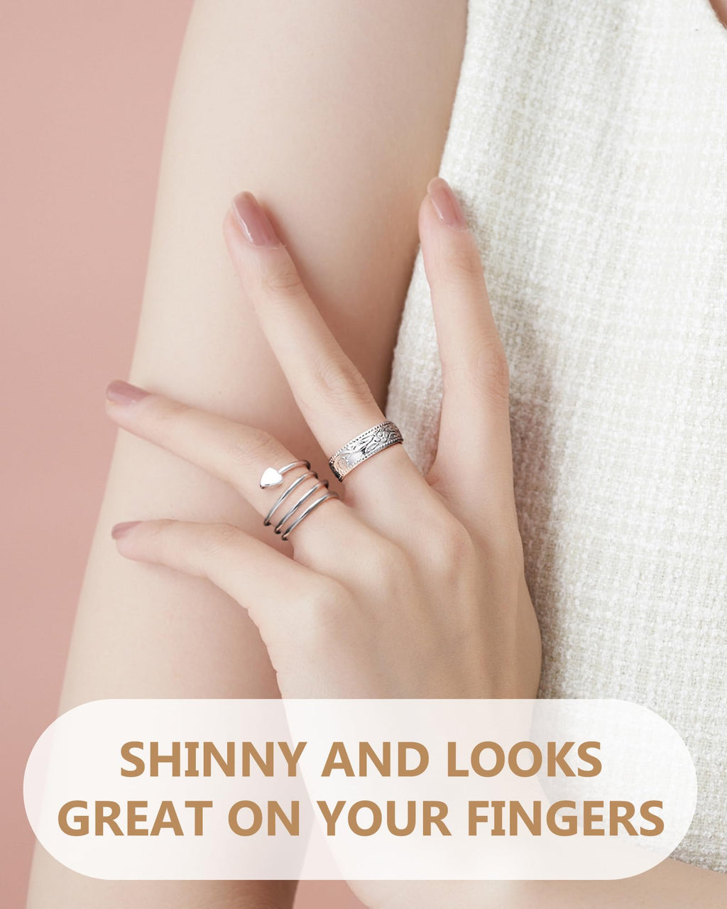 Feraco Magnetic Copper Rings for Women - 99.99% Pure Copper Ladies Thumb Ring, Gifts for Women, 2pcs